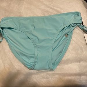 DKNY Women's Size XL Light Blue  Ruched Side Tie Bikini Bottoms